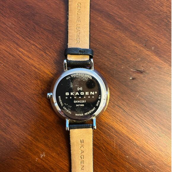 Skagen Scandinavian Minimalist Watch | Black Leather & Silver main image 5